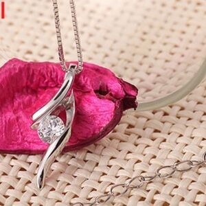 CZ Pendant Set in Sterling Silver 925 Necklace